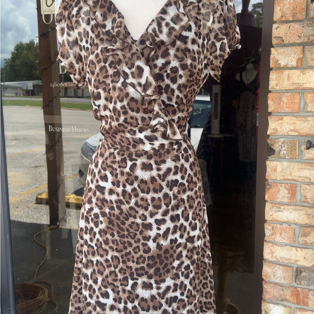 J.B.S. Brown Leopard Midi Dress